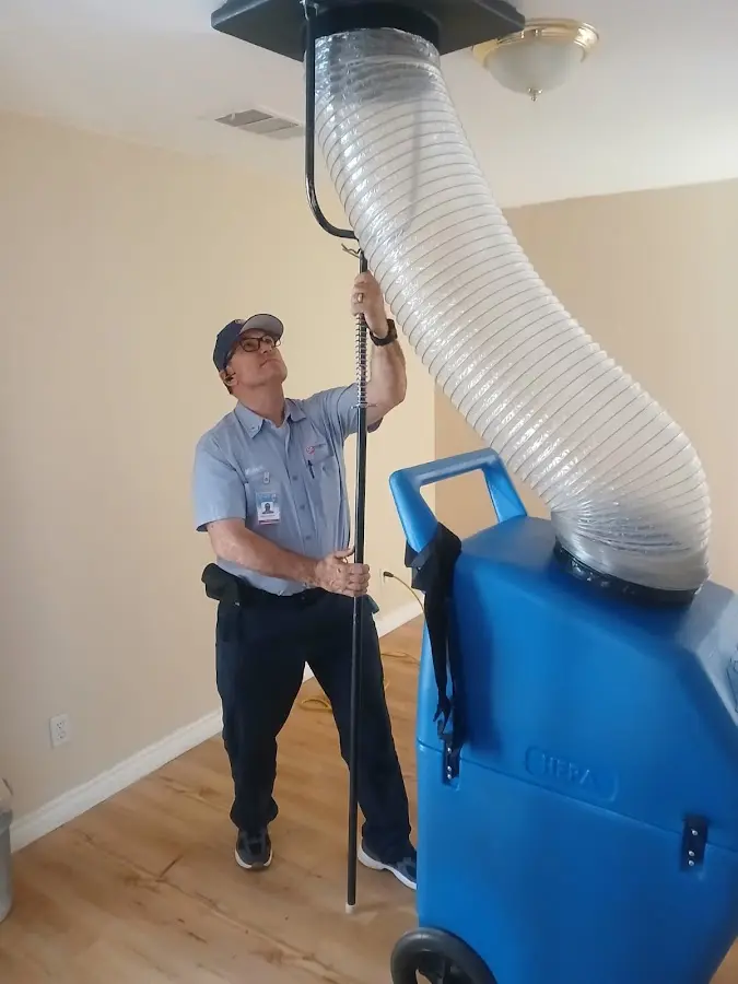 Mini Split Installation technician using HEPA equipment in Alachua